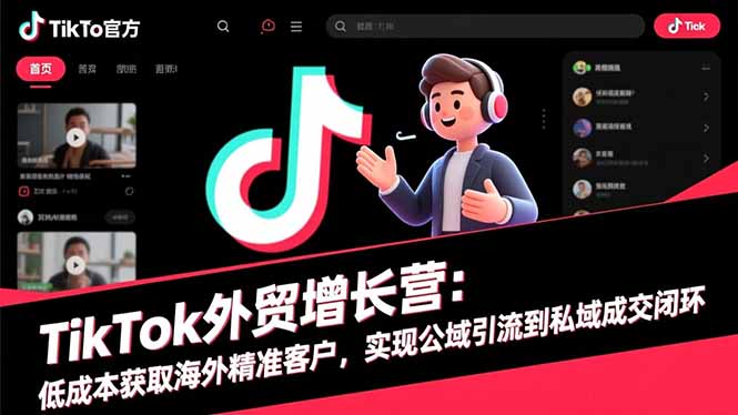 TikTok外贸增长营：低成本获取海外精准客户，实现公域引流到私域成交闭环牛品源码-源码下载-源码社区-zblog主题插件-PHP源码-三合一源码-直播源码-短视频源码-APP源码-即时通讯-源码-交友源码牛品源码