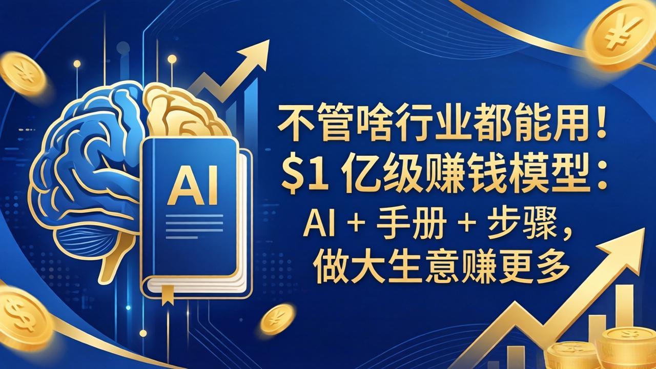 不管啥行业都能用!$1 亿级赚钱模型:AI + 手册 + 步骤,做大生意赚更多牛品源码-源码下载-源码社区-zblog主题插件-PHP源码-三合一源码-直播源码-短视频源码-APP源码-即时通讯-源码-交友源码牛品源码