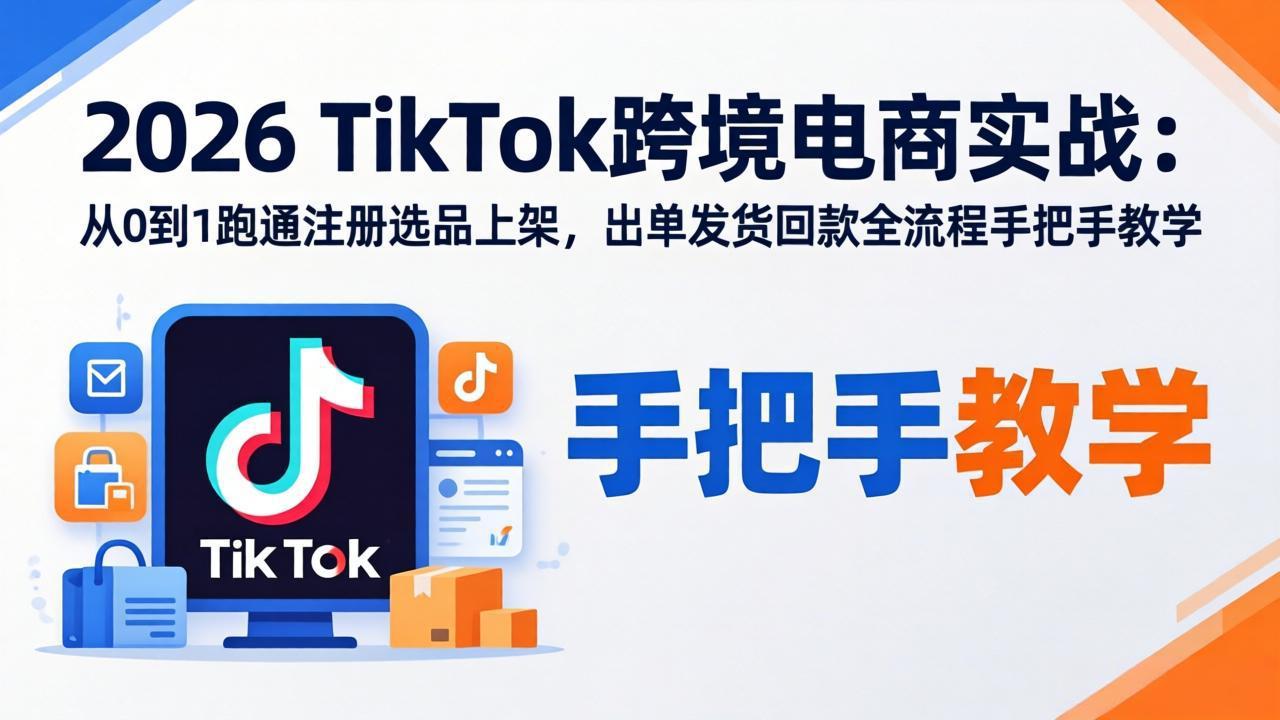 2026TikTok跨境电商实战-更新:从0到1跑通注册选品上架,出单发货回款全流程手把手教学牛品源码-源码下载-源码社区-zblog主题插件-PHP源码-三合一源码-直播源码-短视频源码-APP源码-即时通讯-源码-交友源码牛品源码