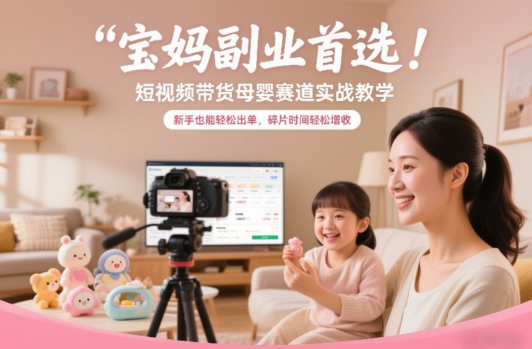 宝妈副业首选!短视频带货母婴赛道实战教学,新手也能轻松出单,碎片时间轻松增收牛品源码-源码下载-源码社区-zblog主题插件-PHP源码-三合一源码-直播源码-短视频源码-APP源码-即时通讯-源码-交友源码牛品源码