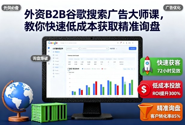 外资B2B谷歌搜索广告大师课,教你快速低成本获取精准询盘牛品源码-源码下载-源码社区-zblog主题插件-PHP源码-三合一源码-直播源码-短视频源码-APP源码-即时通讯-源码-交友源码牛品源码