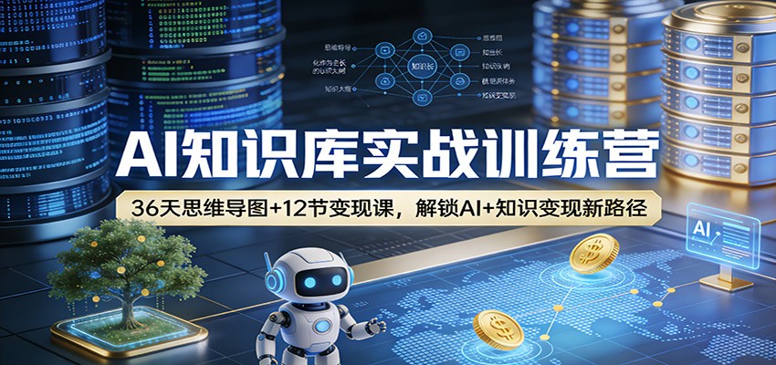 AI知识库实战训练营：36天思维导图+12节变现课，解锁AI+知识变现新路径牛品源码-源码下载-源码社区-zblog主题插件-PHP源码-三合一源码-直播源码-短视频源码-APP源码-即时通讯-源码-交友源码牛品源码