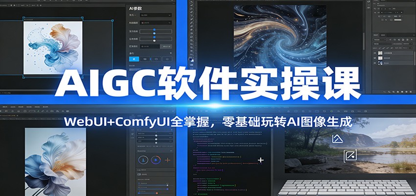 AIGC软件实操课：WebUI+ComfyUI全掌握，零基础玩转AI图像生成牛品源码-源码下载-源码社区-zblog主题插件-PHP源码-三合一源码-直播源码-短视频源码-APP源码-即时通讯-源码-交友源码牛品源码