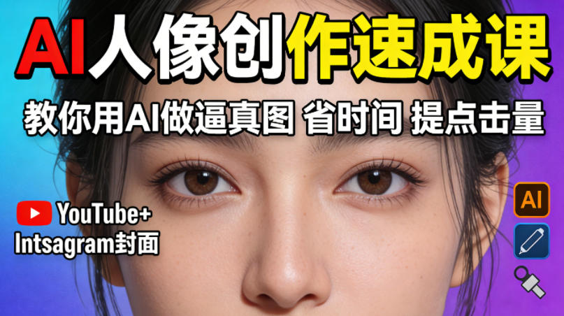 YouTube+Instagram封面没人点？AI人像创作速成课，教你用AI做逼真图，省时间还能提点击量！牛品源码-源码下载-源码社区-zblog主题插件-PHP源码-三合一源码-直播源码-短视频源码-APP源码-即时通讯-源码-交友源码牛品源码