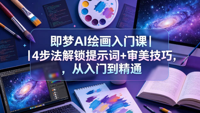 即梦AI绘画入门课｜4步法解锁提示词+审美技巧，从入门到精通牛品源码-源码下载-源码社区-zblog主题插件-PHP源码-三合一源码-直播源码-短视频源码-APP源码-即时通讯-源码-交友源码牛品源码