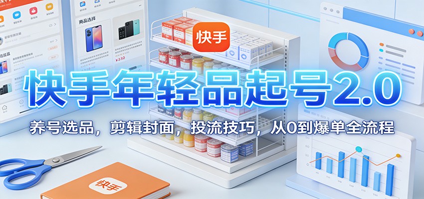 快手年轻品起号2.0：养号选品，剪辑封面，投流技巧，从0到爆单全流程牛品源码-源码下载-源码社区-zblog主题插件-PHP源码-三合一源码-直播源码-短视频源码-APP源码-即时通讯-源码-交友源码牛品源码