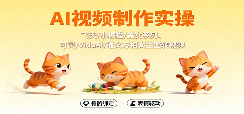 AI视频制作实操，飞天/小橘猫/美女系列，可灵/ViduAl/通义万相文生图转视频牛品源码-源码下载-源码社区-zblog主题插件-PHP源码-三合一源码-直播源码-短视频源码-APP源码-即时通讯-源码-交友源码牛品源码