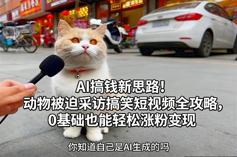 AI搞钱新思路!动物被迫采访搞笑短视频全攻略,0基础也能轻松涨粉变现牛品源码-源码下载-源码社区-zblog主题插件-PHP源码-三合一源码-直播源码-短视频源码-APP源码-即时通讯-源码-交友源码牛品源码