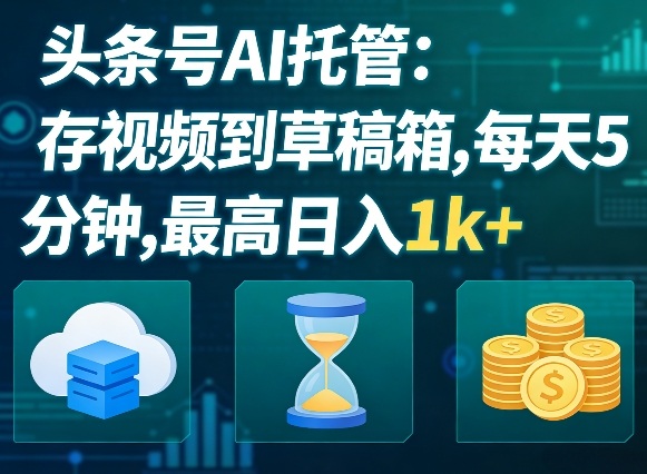 头条号AI托管,我存视频到你草稿箱,每天5分钟,最高日入1k+【揭秘】牛品源码-源码下载-源码社区-zblog主题插件-PHP源码-三合一源码-直播源码-短视频源码-APP源码-即时通讯-源码-交友源码牛品源码