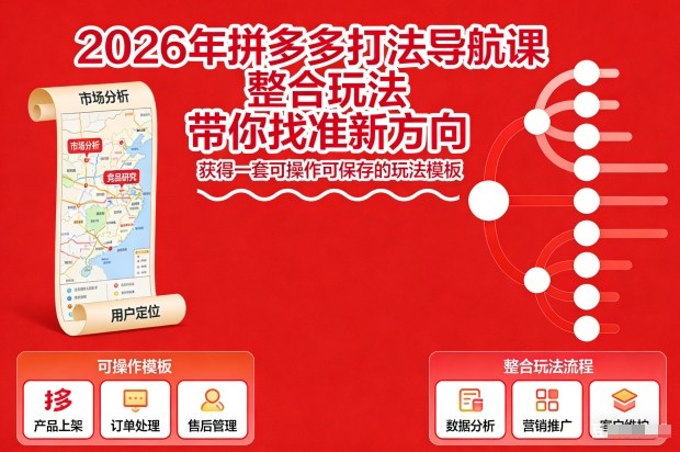 2026年拼多多打法导航课,整合玩法,带你找准新方向,获得一套可操作可保存的玩法模板牛品源码-源码下载-源码社区-zblog主题插件-PHP源码-三合一源码-直播源码-短视频源码-APP源码-即时通讯-源码-交友源码牛品源码