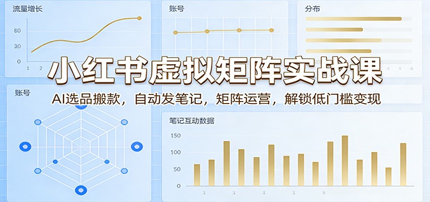 小红书虚拟矩阵实战课：AI选品搬款，自动发笔记，矩阵运营，解锁低门槛变现牛品源码-源码下载-源码社区-zblog主题插件-PHP源码-三合一源码-直播源码-短视频源码-APP源码-即时通讯-源码-交友源码牛品源码