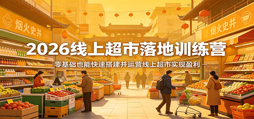 2026线上超市落地训练营，零基础也能快速搭建并运营线上超市实现盈利牛品源码-源码下载-源码社区-zblog主题插件-PHP源码-三合一源码-直播源码-短视频源码-APP源码-即时通讯-源码-交友源码牛品源码