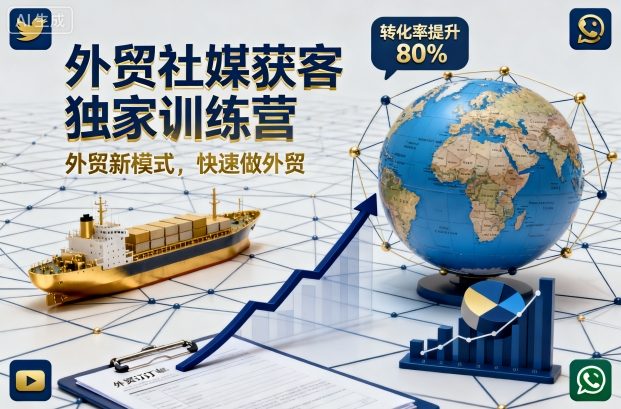 外贸社媒获客独家训练营,外贸新模式,快速做外贸(更新26年2月)牛品源码-源码下载-源码社区-zblog主题插件-PHP源码-三合一源码-直播源码-短视频源码-APP源码-即时通讯-源码-交友源码牛品源码