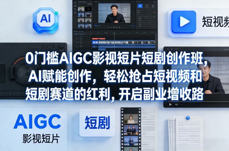0门槛AIGC影视短片短剧创作班，AI赋能创作，轻松抢占短视频和短剧赛道的红利，开启副业增收路牛品源码-源码下载-源码社区-zblog主题插件-PHP源码-三合一源码-直播源码-短视频源码-APP源码-即时通讯-源码-交友源码牛品源码