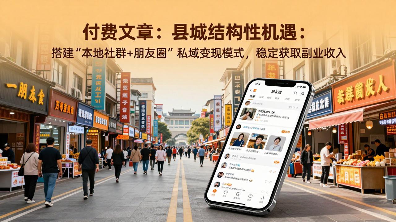 付费文章：县城结构性机遇：搭建“本地社群+朋友圈”私域变现模式，稳定获取副业收入牛品源码-源码下载-源码社区-zblog主题插件-PHP源码-三合一源码-直播源码-短视频源码-APP源码-即时通讯-源码-交友源码牛品源码