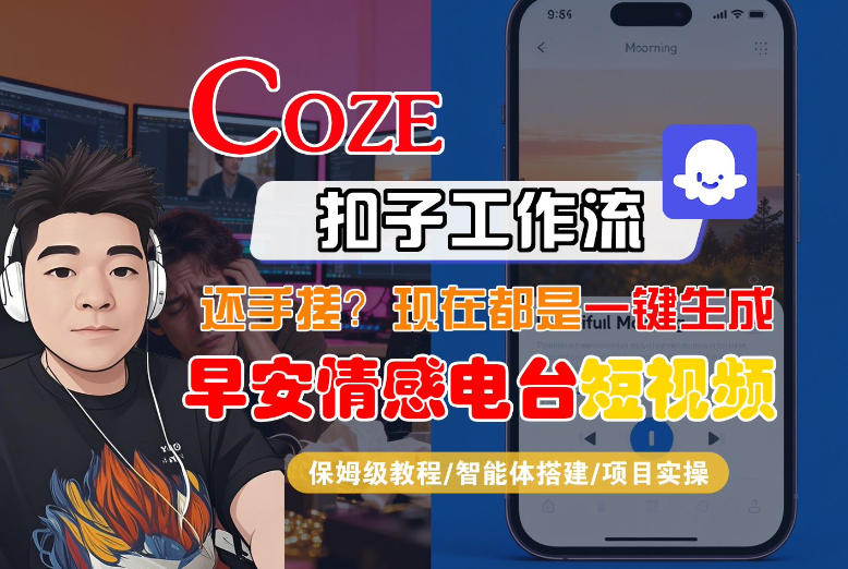 【Coze工作流搭建实操教程】【coze】早安情感电台日签视频还在手动做？用扣子工作流自动生成，省时90%牛品源码-源码下载-源码社区-zblog主题插件-PHP源码-三合一源码-直播源码-短视频源码-APP源码-即时通讯-源码-交友源码牛品源码