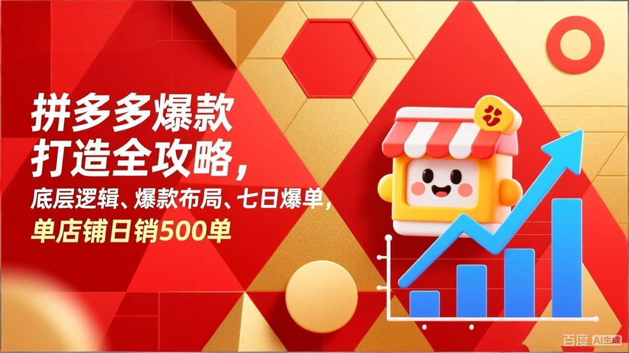 拼多多爆款打造全攻略，底层逻辑、爆款布局、七日爆单，单店铺日销500单牛品源码-源码下载-源码社区-zblog主题插件-PHP源码-三合一源码-直播源码-短视频源码-APP源码-即时通讯-源码-交友源码牛品源码