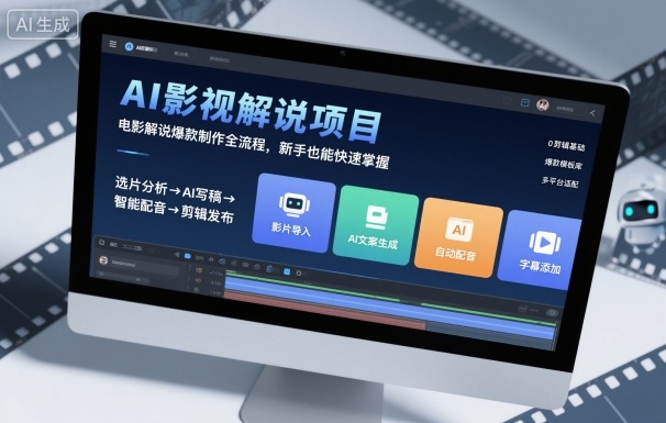 AI影视解说项目,电影解说爆款制作全流程,新手也能快速掌握牛品源码-源码下载-源码社区-zblog主题插件-PHP源码-三合一源码-直播源码-短视频源码-APP源码-即时通讯-源码-交友源码牛品源码