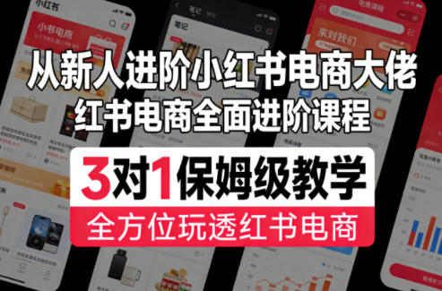 从新人进阶小红书电商大佬,红书电商全面进阶课程,3对1保姆级教学,全方位玩透红书电商牛品源码-源码下载-源码社区-zblog主题插件-PHP源码-三合一源码-直播源码-短视频源码-APP源码-即时通讯-源码-交友源码牛品源码