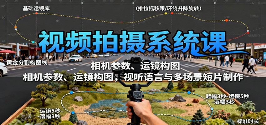 视频拍摄系统课:相机参数、运镜构图,视听语言与多场景短片制作牛品源码-源码下载-源码社区-zblog主题插件-PHP源码-三合一源码-直播源码-短视频源码-APP源码-即时通讯-源码-交友源码牛品源码