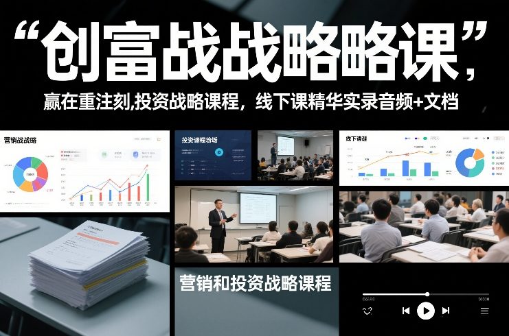 创富战略课，赢在重注时刻，营销和投资战略课程，线下课精华实录音频+文档牛品源码-源码下载-源码社区-zblog主题插件-PHP源码-三合一源码-直播源码-短视频源码-APP源码-即时通讯-源码-交友源码牛品源码