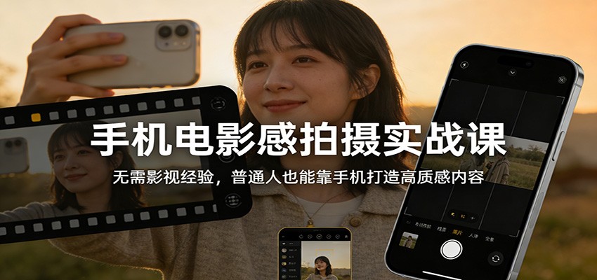 手机电影感拍摄实战课:无需影视经验,普通人也能靠手机打造高质感内容牛品源码-源码下载-源码社区-zblog主题插件-PHP源码-三合一源码-直播源码-短视频源码-APP源码-即时通讯-源码-交友源码牛品源码