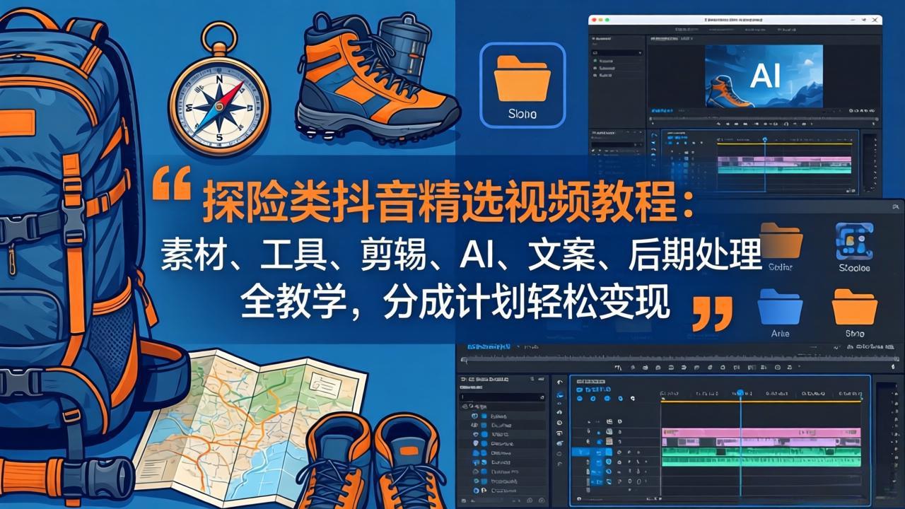 探险类抖音精选视频教程:素材、工具、剪辑、AI、文案、后期处理全教学,分成计划轻松变现牛品源码-源码下载-源码社区-zblog主题插件-PHP源码-三合一源码-直播源码-短视频源码-APP源码-即时通讯-源码-交友源码牛品源码