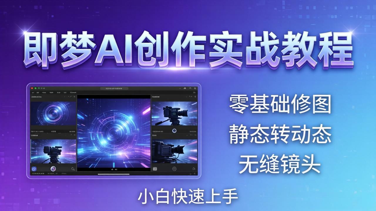即梦AI创作实战教程,从零基础修图到AI导演,实战教学静态转动态+无缝镜头,小白快速上手牛品源码-源码下载-源码社区-zblog主题插件-PHP源码-三合一源码-直播源码-短视频源码-APP源码-即时通讯-源码-交友源码牛品源码