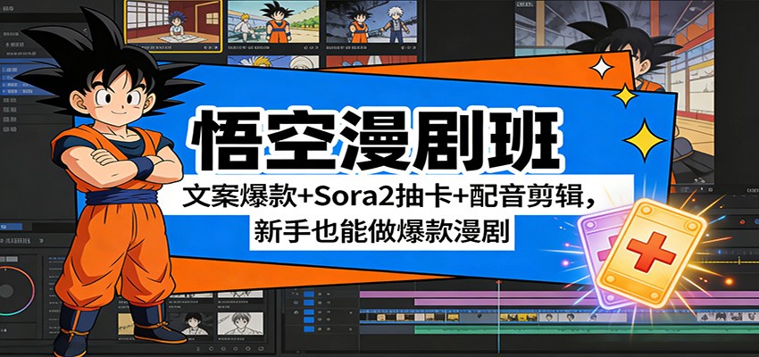 悟空漫剧班:文案爆款+Sora2抽卡+配音剪辑,新手也能做爆款漫剧牛品源码-源码下载-源码社区-zblog主题插件-PHP源码-三合一源码-直播源码-短视频源码-APP源码-即时通讯-源码-交友源码牛品源码