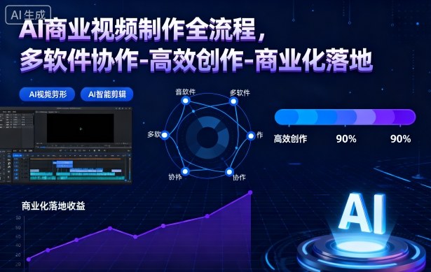 AI商业视频制作全流程,多软件协作-高效创作-商业化落地牛品源码-源码下载-源码社区-zblog主题插件-PHP源码-三合一源码-直播源码-短视频源码-APP源码-即时通讯-源码-交友源码牛品源码