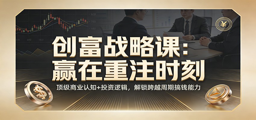 《创富战略课：赢在重注时刻》顶级商业认知+投资逻辑，解锁跨越周期搞钱能力牛品源码-源码下载-源码社区-zblog主题插件-PHP源码-三合一源码-直播源码-短视频源码-APP源码-即时通讯-源码-交友源码牛品源码