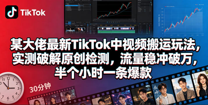 某大佬最新TikTok中视频搬运玩法,实测破解原创检测,流量稳冲破万,半个小时一条爆款牛品源码-源码下载-源码社区-zblog主题插件-PHP源码-三合一源码-直播源码-短视频源码-APP源码-即时通讯-源码-交友源码牛品源码
