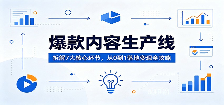 爆款内容生产线:拆解7大核心环节,从0到1落地变现全攻略牛品源码-源码下载-源码社区-zblog主题插件-PHP源码-三合一源码-直播源码-短视频源码-APP源码-即时通讯-源码-交友源码牛品源码