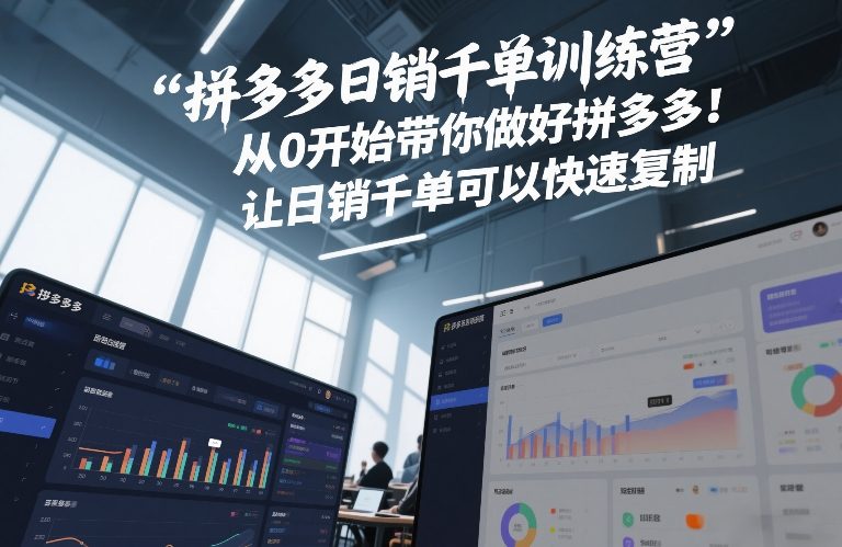 拼多多日销千单训练营,从0开始带你做好拼多多,让日销千单可以快速复制(更新26年1月)牛品源码-源码下载-源码社区-zblog主题插件-PHP源码-三合一源码-直播源码-短视频源码-APP源码-即时通讯-源码-交友源码牛品源码