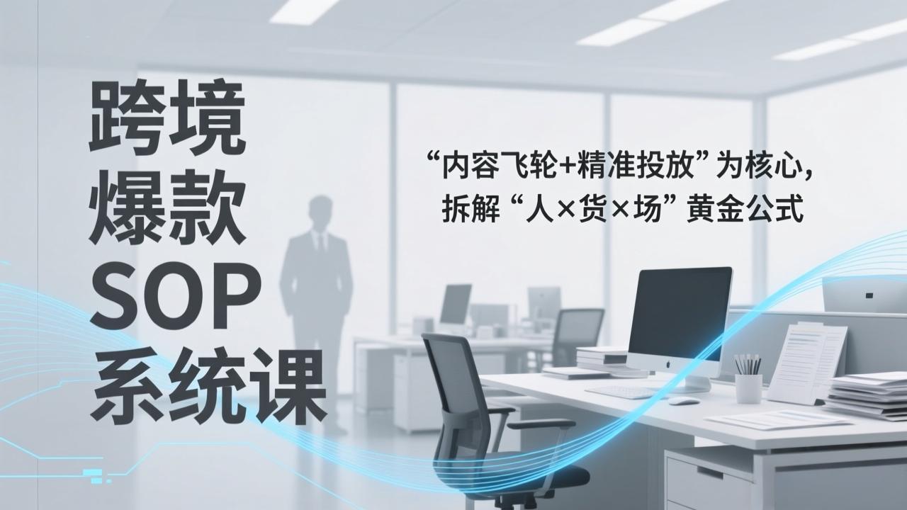 跨境爆款SOP系统课，“内容飞轮+精准投放”为核心，拆解“人×货×场”黄金公式牛品源码-源码下载-源码社区-zblog主题插件-PHP源码-三合一源码-直播源码-短视频源码-APP源码-即时通讯-源码-交友源码牛品源码