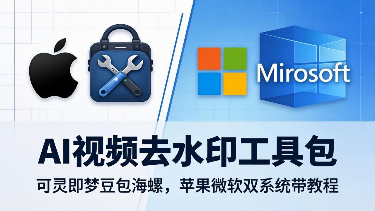 AI视频去水印工具包：可灵即梦豆包海螺，苹果微软双系统带教程牛品源码-源码下载-源码社区-zblog主题插件-PHP源码-三合一源码-直播源码-短视频源码-APP源码-即时通讯-源码-交友源码牛品源码