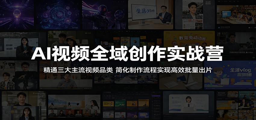 AI视频全域创作实战营：精通三大主流视频品类，简化制作流程实现高效批量出片牛品源码-源码下载-源码社区-zblog主题插件-PHP源码-三合一源码-直播源码-短视频源码-APP源码-即时通讯-源码-交友源码牛品源码