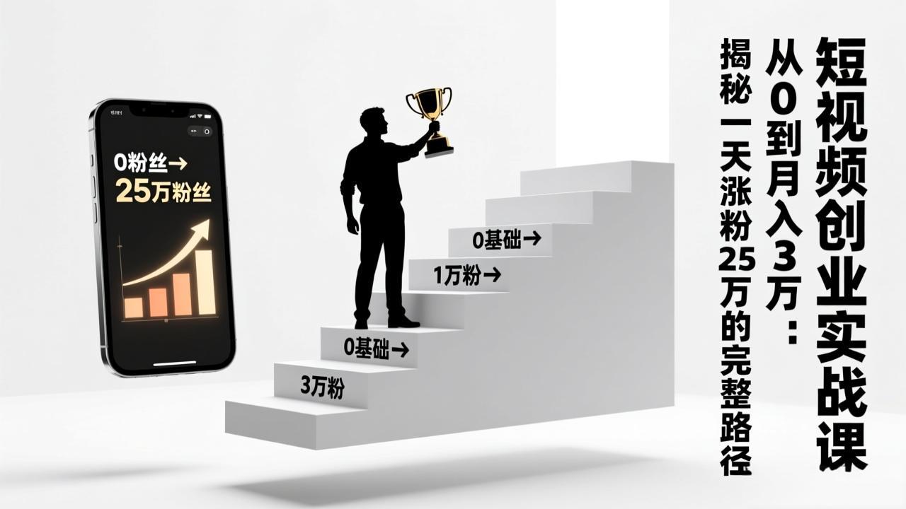 短视频创业实战课:从0到月入3万:揭秘一天涨粉25万的完整路径牛品源码-源码下载-源码社区-zblog主题插件-PHP源码-三合一源码-直播源码-短视频源码-APP源码-即时通讯-源码-交友源码牛品源码