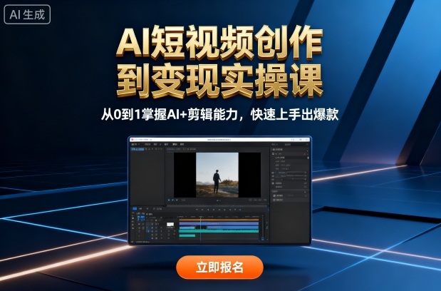 AI短视频创作到变现实操课,从0到1掌握AI+剪辑能力,快速上手出爆款(更新10月)牛品源码-源码下载-源码社区-zblog主题插件-PHP源码-三合一源码-直播源码-短视频源码-APP源码-即时通讯-源码-交友源码牛品源码
