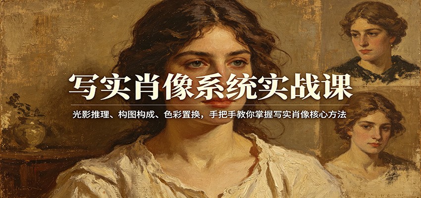 写实肖像系统实战课：光影推理、构图构成、色彩置换，手把手教你掌握写实肖像核心方法牛品源码-源码下载-源码社区-zblog主题插件-PHP源码-三合一源码-直播源码-短视频源码-APP源码-即时通讯-源码-交友源码牛品源码