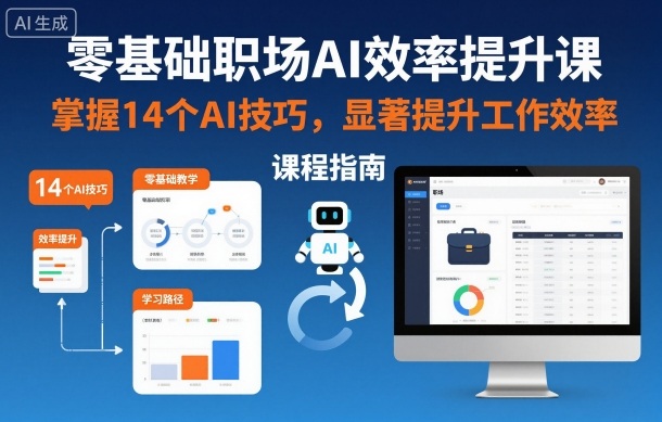 零基础职场AI效率提升课,掌握14个AI技巧,显著提升工作效率牛品源码-源码下载-源码社区-zblog主题插件-PHP源码-三合一源码-直播源码-短视频源码-APP源码-即时通讯-源码-交友源码牛品源码