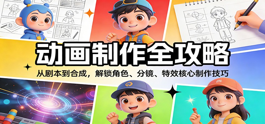动画制作全攻略：从剧本到合成，解锁角色、分镜、特效核心制作技巧牛品源码-源码下载-源码社区-zblog主题插件-PHP源码-三合一源码-直播源码-短视频源码-APP源码-即时通讯-源码-交友源码牛品源码