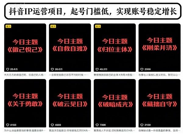 抖音IP运营项目,抖音今日主题玩法,起号门槛低,实现账号稳定增长牛品源码-源码下载-源码社区-zblog主题插件-PHP源码-三合一源码-直播源码-短视频源码-APP源码-即时通讯-源码-交友源码牛品源码