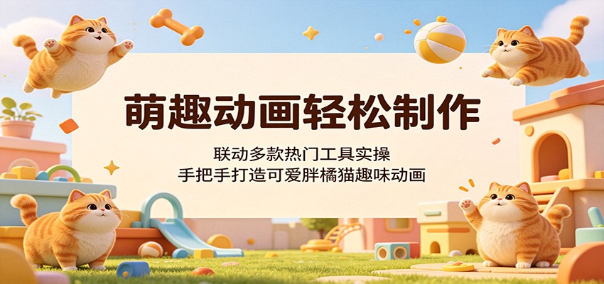 萌趣动画轻松制作，联动多款热门工具实操，手把手打造可爱胖橘猫趣味动画牛品源码-源码下载-源码社区-zblog主题插件-PHP源码-三合一源码-直播源码-短视频源码-APP源码-即时通讯-源码-交友源码牛品源码