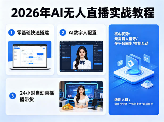 2026年AI无人直播实战教程，零基础也能快速搭建AI数字人无人直播间，实现24小时自动直播带货牛品源码-源码下载-源码社区-zblog主题插件-PHP源码-三合一源码-直播源码-短视频源码-APP源码-即时通讯-源码-交友源码牛品源码