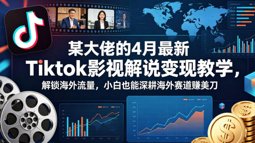 某大佬的4月最新Tiktok影视解说变现教学,解锁海外流量,小白也能深耕海外赛道賺美刀牛品源码-源码下载-源码社区-zblog主题插件-PHP源码-三合一源码-直播源码-短视频源码-APP源码-即时通讯-源码-交友源码牛品源码