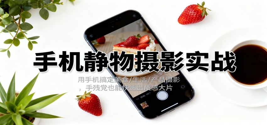 手机静物摄影实战，用手机搞定美食/生活/产品摄影，手残党也能快速出质感大片牛品源码-源码下载-源码社区-zblog主题插件-PHP源码-三合一源码-直播源码-短视频源码-APP源码-即时通讯-源码-交友源码牛品源码