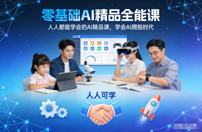 零基础AI精品全能课，人人都能学会的AI精品课，学会AI拥抱时代牛品源码-源码下载-源码社区-zblog主题插件-PHP源码-三合一源码-直播源码-短视频源码-APP源码-即时通讯-源码-交友源码牛品源码