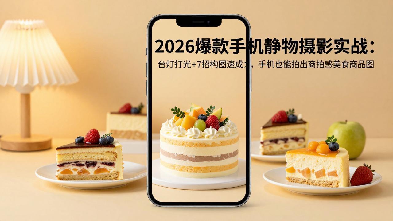 2026爆款手机静物摄影实战：台灯打光+7招构图速成，手机也能拍出商拍感美食商品图牛品源码-源码下载-源码社区-zblog主题插件-PHP源码-三合一源码-直播源码-短视频源码-APP源码-即时通讯-源码-交友源码牛品源码
