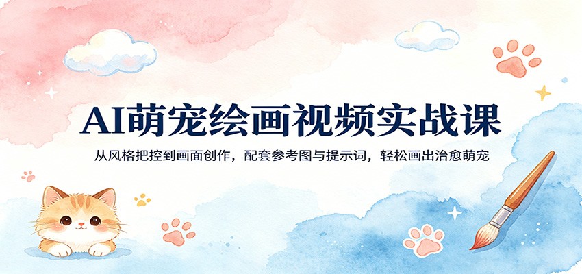 AI萌宠绘画视频实战课：从风格把控到画面创作，配套参考图与提示词，轻松画出治愈萌宠牛品源码-源码下载-源码社区-zblog主题插件-PHP源码-三合一源码-直播源码-短视频源码-APP源码-即时通讯-源码-交友源码牛品源码